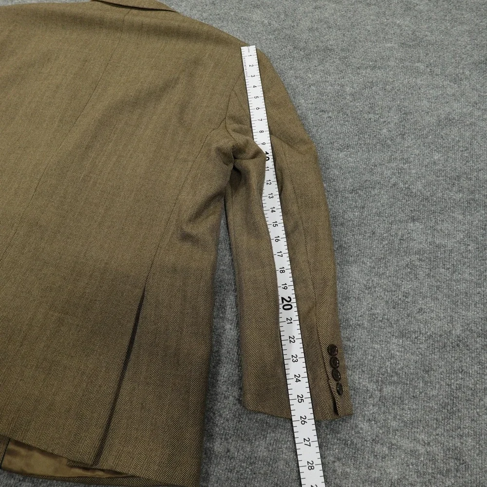 Stafford Sport‎ Coat Mens 50 Regular Brown Merino Wool Classic Fit Herringbone